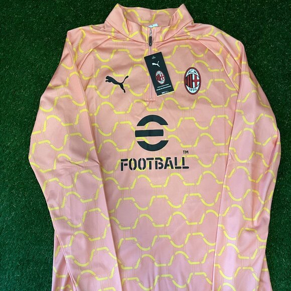 Puma Other - AC Milan Puma 2025/26 Pre-Match dryCell Quarter-Zip Top - Light Orange (Adult M)